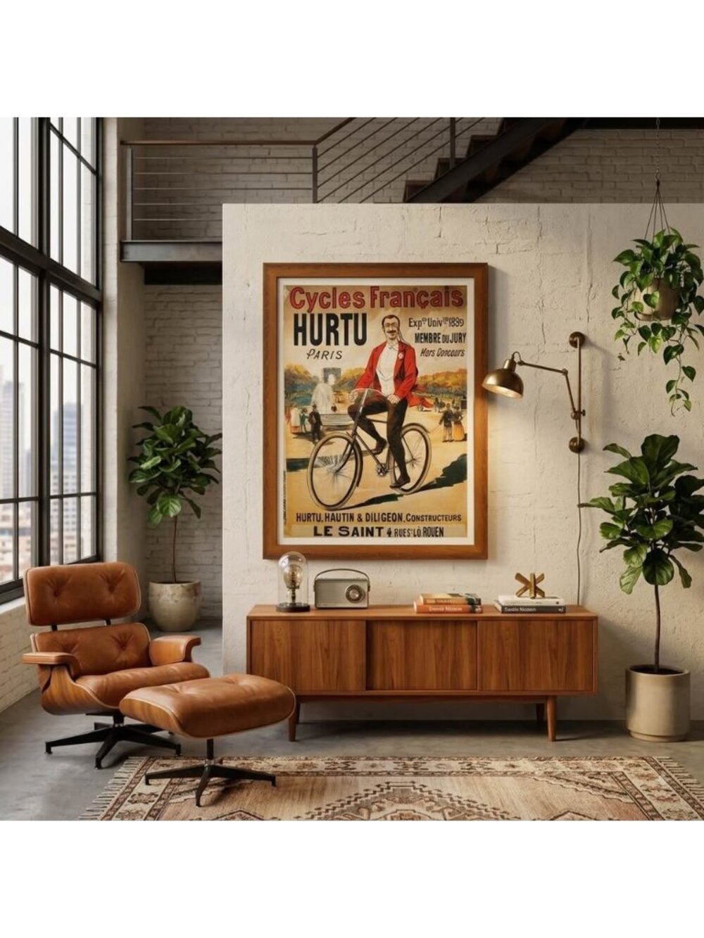 Vintage Cycles Français Hurtu Framed Poster - 30 x 22.5" 🚲